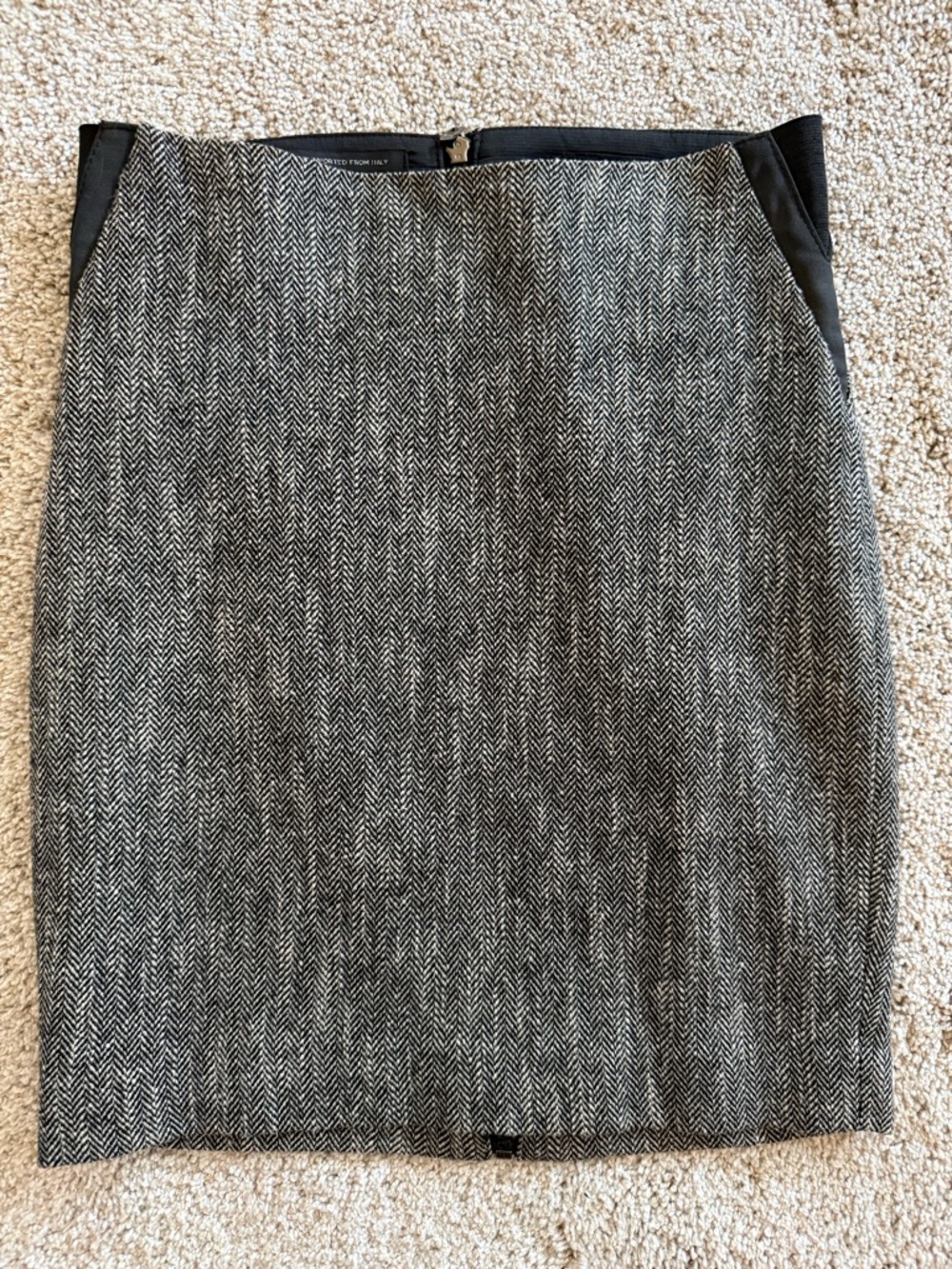 Bebe Classic Pencil Skirt - Black & White with V details on the sides